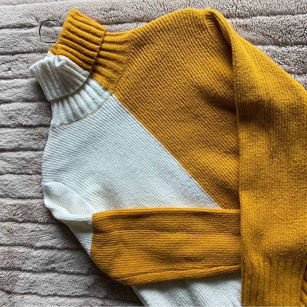 Colorblock Turtleneck Sweater